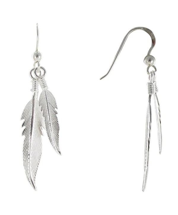 Les Poulettes Jewels - Earrings Two Feathers Sterling Silver - CX11FW28MUN