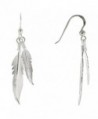 Les Poulettes Jewels - Earrings Two Feathers Sterling Silver - CX11FW28MUN