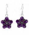 7.50ctw Genuine & Created Gemstone & 925 Silver Plated Dangle Earrings Made By Sterling Silver Jewelry - Amethyst - C9186DRLI63