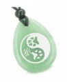 Amulet Wolf Paw Yin Yang Magic Kanji Good Luck Green Quartz Pendant Necklace - CH11BCRJPA7