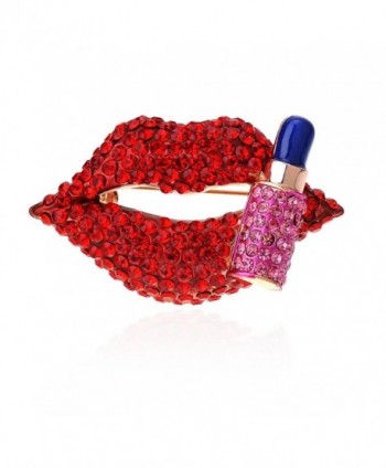 TEEMI Fashion Red Lip and Lipstick Brooch Pin For Sexy Women - CB124XP876X