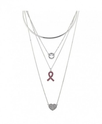 Lux Accessories Silvertone Awareness Necklace in Women's Pendants