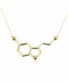 Art Attack Goldtone Serotonin Hormone Molecule DNA Chemistry Science Party Pendant Necklace - CS12HAL91VL