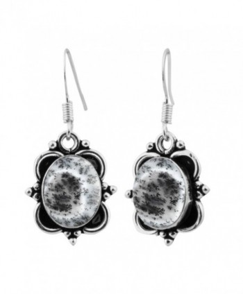 Dendrite Silver Earrings Sterling Jewelry