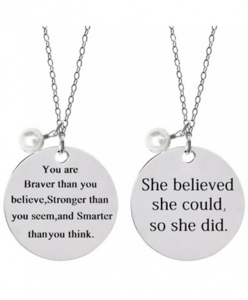 Bassion Stainless Inspirational Necklace Lettering - 2 Pcs - C21847NXOS7