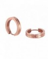 Stainless Steel Rose Gold Rounded Small Hoops Earrings for Womens Sensitive Ears - Rose gold - CX187R3LGR9