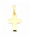 14k Yellow Gold Small Block Cross Pendant Necklace- 13" 15" 16" 18" 20" or 22" - C012H3G6ZPJ