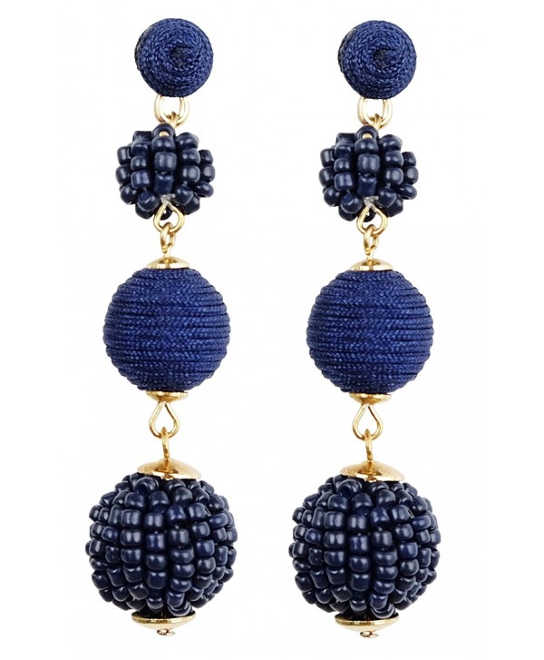 Bee Wee Jewelry Sydney Earrings - Navy Blue - CZ186CN63MO