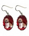 Canine Designs Shih Tzu Scalloped Edge Oval Earrings - CR117522ROZ