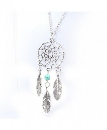 Ammazona Fashion Retro Jewelry Dream Catcher Pendant Chain Necklace - CB12H7V7I29