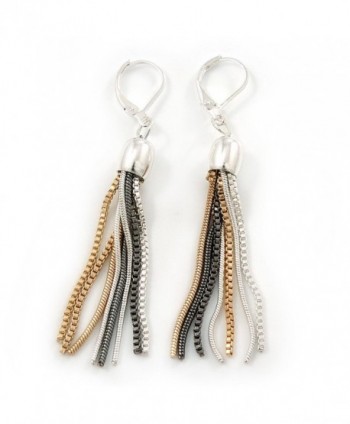 Stylish Tassel Earrings With Leverback Closure (Silver/ Gold/ Gun Metal) - 65mm L - CJ11PRV8H0J