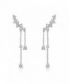 Chicinside CZ Crystal Ear Cuff Climbers Dangle Earrings Silver Tone - C5187ZIEXNK