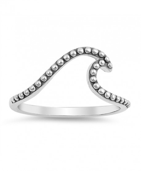 Wave Bali Ocean Sea Simple Elegant Ring New .925 Sterling Silver Band Sizes 4-10 - C7187Z552GY