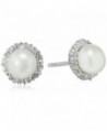 Hallmark Jewelry Sterling Silver Cubic Zirconia & Pearl Round Stud Earrings - CZ122LPBTA7