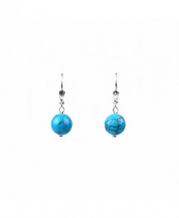 Composed Turquoise Leverback Earrings Assembled