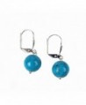 Composed Turquoise Leverback Earrings Assembled in Women's Drop & Dangle Earrings
