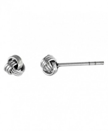 Tiny Sterling Silver Knot Stud Earrings 3/16 inch - CC111B2FL6L