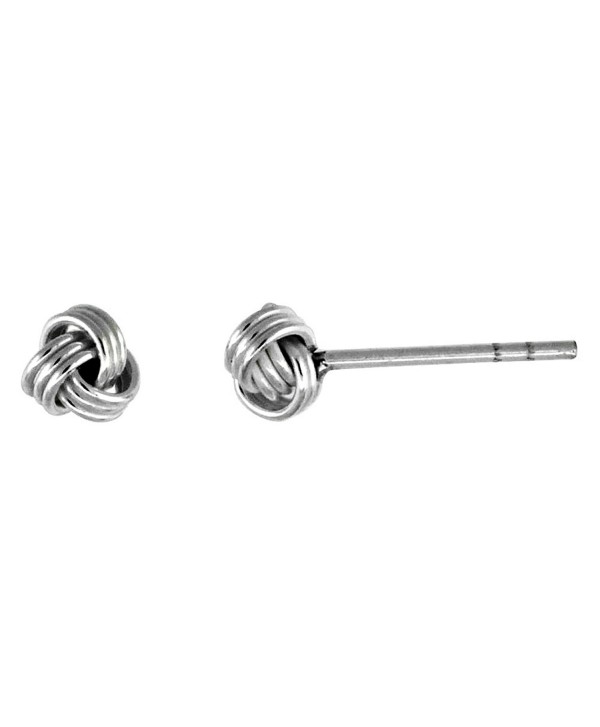 Tiny Sterling Silver Knot Stud Earrings 3/16 inch - CC111B2FL6L