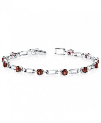 Garnet Bracelet Sterling Silver Rhodium Nickel Finish 3.50 Carats Chic Design - C11141DWWC3