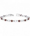 Garnet Bracelet Sterling Silver Rhodium Nickel Finish 3.50 Carats Chic Design - C11141DWWC3