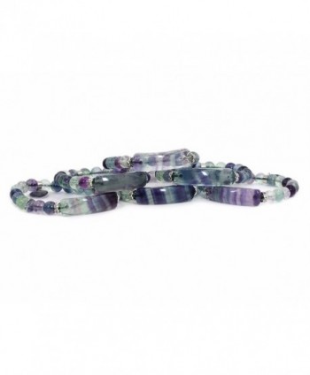 Natural Fluorite Precious Gemstone Bracelet in Women's Strand Bracelets