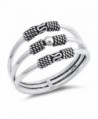 Bali Three Bar Bead Statement Ring New .925 Sterling Silver Band Sizes 5-10 - CY12O4DBAVC