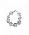 Antiqued Silver Linked Paw Print Bracelet - CJ11ZMPWJPJ