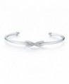 MYJS Infinity Cuff Bangle Bracelet Rhodium Plated with Swarovski Crystals for Women - C412MRRRWLZ