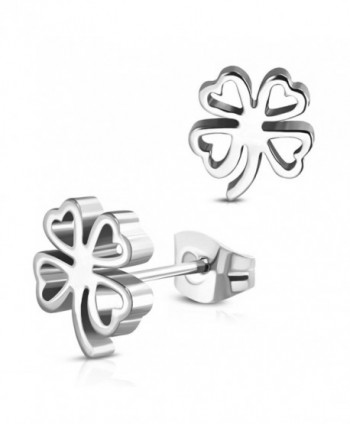 Stainless Clover Shamrock Cut Out Earrings