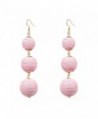 JG Thread Ball Dangle Earrings Women Soriee Drop Earrings Beaded Ball Ear Drop - Pink - CX1853GOMMS