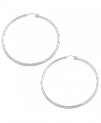 Sterling Silver 3x60mm Round Polished Hoop Earrings - CB11057EFKV