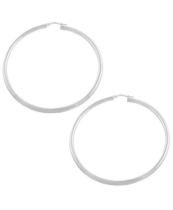 Sterling Silver 3x60mm Round Polished Hoop Earrings - CB11057EFKV