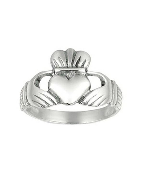 Finejewelers Sterling Silver Polished Hands Holding Heart Crown Top Ring Size 7 - CU11C6GYGH1