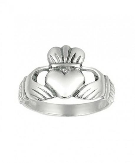Finejewelers Sterling Silver Polished Hands Holding Heart Crown Top Ring Size 7 - CU11C6GYGH1