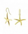 Bling Jewelry Nautical Dancing Starfish Dangle Wire Earrings Gold Plated Brass - CG11CZFS6V5