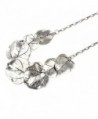 Silver Tone Leaf Statement Necklace