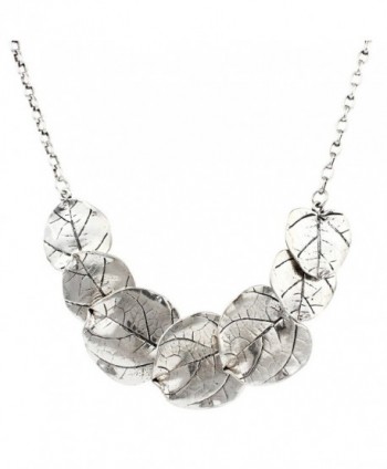 Silver Tone Leaf Statement Necklace in Women's Collar Necklaces