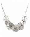 Silver Tone Leaf Statement Necklace in Women's Collar Necklaces